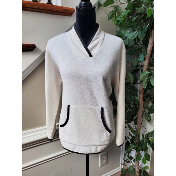 Vintage Talbots Solid Ivory Cotton Long Sleeve Pullover Casual Sweater Medium - Picture 9 of 9